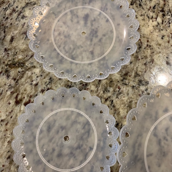 🎂 Three Tier White Silver  Plastic Dessert Stand - Picture 3 of 4